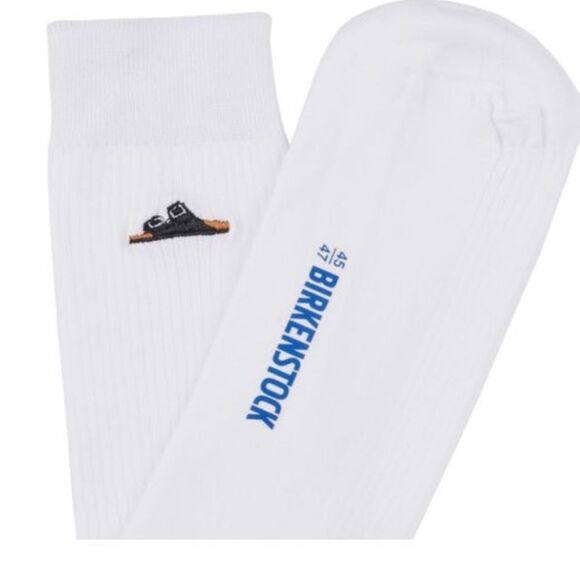Birkenstock Men's High Socks Cotton Rib White, NWOT Open pack, size 11-13 45/47 - Picture 2 of 5